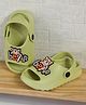 SHOES FOR JUNIORS Teddy Bear Applique Detailed With Sling Back Clogs - Green