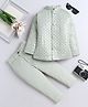 Fourfolds Woven Full Sleeves Sequins Embellished Jodhpuri & Trouser Set - Green
