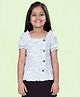 Kiddopanti Rayon Woven Half Puffed Sleeves Floral Printed Top - Light Blue