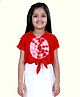 Kiddopanti Rayon Woven Half Sleeves Tie Dye Shirt Style Top - Red