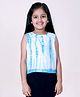 Kiddopanti Rayon Woven Sleeveless Tie Dye Top - Blue