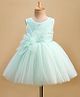 Bluebell Net Woven Sleeveless Dresses with Sequin Embroidery & Floral Applique - Sea Green