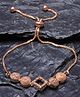 Zeneme Rose Gold Plated Square AD Studded Wraparound Adjustable Bracelet-11 g