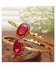 Zeneme Gold  Plated CZ Studded Bangle Bracelet Set Of 2 - 22 gm