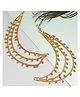 Zeneme Gold Plated Pearl Studded Ear Chain-38 g