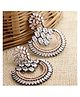 Zeneme Rose Gold Plated Gunmetal Toned AD Studded Dangler Earrings-27 g