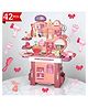 Elecart 42 PCS Kids Vanity Table Play Set  Pretend Makeup Kit & Fashion Accessories for Girls | Portable Beauty Salon Role Play Toy with Mirror, Jewellery & Hairdryer | Gift for Girls