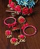 ZENEME Gota Patti Haldi Jewellery Set With Maang Tikka Earrings & Hathphool-59 g