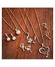 ZENEME Gold Plated Set of 3 Classic & Heart Shaped Pendant Set With Earrings-45 g