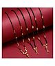 Zeneme Gold Plated Set Of 3 Traditional Black and Gold Beads Beaded Mangalsutra Combo- 30 g