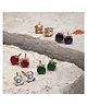 Zeneme Gold Plated CZ Studded Pair of 5 Stud Earrings Combo Set-10 g