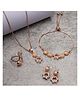 Zeneme Rose Gold Plated Star AD Studded Pendant Set with Matching Earrings, Rings & Bracelet-22 g