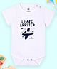 The Mom Store Cotton Knit Half Sleeves I Have Arrived Text & Aeroplane Printed Onesie - White