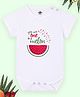 The Mom Store Cotton Knit Half Sleeves You Are One In A Melon Text Printed Onesie - White