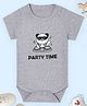 The Mom Store Cotton Knit Half Sleeves Party Time Text Printed Onesie - Grey