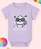 The Mom Store Cotton Knit Half Sleeves Pop Star Text Printed Onesie - Lavender