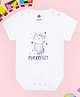 The Mom Store Cotton Knit Half Sleeves Purrrfect Text Printed Onesie - White