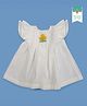 Keebee Organics Organic Cotton Woven Cap Sleeves Marigold Embroidered Dress - White
