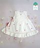 Keebee Organics Organic Cotton Woven Sleeveless Hearts Embroidered Dress - White