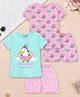 Trampoline Cotton Knit Pack Of 2 Half Sleeves Unicorn & Octopus Printed Tee With Shorts Set - Multi Colour