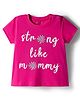 Kookie Kids Single Jersey Knit Half Sleeves T-Shirt with Text Graphic - Fuchsia