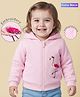 Babyoye 100% Cotton Full Sleeves Hooded Sweatshirts With Flamingo Patch Design - Pink