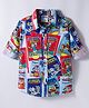 Ollington St. Disney Poplin Woven Full Sleeve Shirt with Mickey Mouse Print - Light Blue Red & Blue
