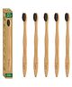 Dr. Odin Bamboo Toothbrush 100% Biodegradable Natural, Eco-Friendly, Compostable, Vegan & Reusable Bamboo Toothbrush Black - Pack of 5