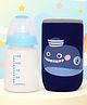 Tinny Tots Baby Premium High Borosilicate Glass Feeding 120ml Bottle Feeder With Bottle Cover Sleeve For Newborn Super Soft Flow Control & Anti Colic Nipple BPA Free (BLUE)