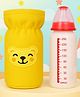 Tinny Tots Baby Premium High Borosilicate Glass Feeding 240 ml Bottle Feeder With Bottle Cover Sleeve For Newborn Super Soft Flow Control & Anti Colic Nipple BPA Free (YELLOW)
