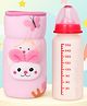 Tinny Tots Baby Premium High Borosilicate Glass Feeding 240 ml Bottle Feeder With Cotton Soft Plush Bottle Cover Sleeve For Newborn Super Soft Flow Control & Anti Colic Nipple BPA Free (PINK)