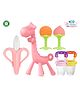 The Cheeky Kidzz Baby 1 Silicone Giraffe Teether| 1 Banana| 2 Fruit Shape Teether & 2 Fruit Nibblers Soothers Teether Feeder For Oral Dental Care BPA Free
