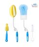 The Cheeky Kidzz Baby 4 In 1 Premium Quality Bottle Cleaning Brush Kit For All Types of Feeding Bottles And Silicone Nipple Cleaner BPA Free (BLUE)