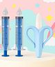 The Cheeky Kidzz Baby 2 Pressure Nasal Syringe Nose Suction Aspirator With 1 Soft Bristles Banana Teether 4 To 24 Months BPA Free