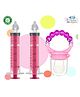 The Cheeky Kidzz Baby Pressure Nasal Syringe Nose Suction With Fruit Feeder Soother Sucker Nibbler Teether For Babies BPA Free(PINK)