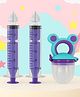 The Cheeky Kidzz Baby 2 Pressure Nasal Syringe Nose Suction With 1 Fruit Feeder Nibbler Sooother BPA Free (BLUE)