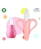 The Cheeky Kidzz Baby Nasal Nose Aspirator Vacuum Nose Suction Sucker Cleaning Squeezable Pump Tool With Soft Bristle Banana Teething Teether (PINK)