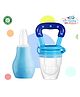 The Cheeky Kidzz Baby Nasal Nose Aspirator Vacuum Nose Suction Sucker Cleaning Squeezable Pump Tool For With Fruit Feeder Nibbler (BLUE)