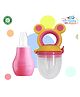 The Cheeky Kidzz Baby Nasal Nose Aspirator Vacuum Nose Suction Sucker Cleaning  Pump Tool With Fresh Fruit Vegetable Food Nibbler Teether BPA Free (MULTI-COLOUR)