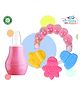 The Cheeky Kidzz Baby Nasal Nose Aspirator Vacuum Nose Suction Sucker Cleaning Squeezable Pump With Soft Silicone Ring Shape Rattle Teething Teether