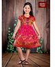 Bhartiya Paridhan Silk Woven Half Sleeves Plated Ethnic Dress With Embroidery - Dark Pink