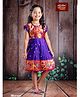 Bhartiya Paridhan Silk Woven Frill Sleeves Plated Ethnic Dress With Peacock Embroidery - Purple
