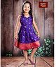 Bhartiya Paridhan Silk Woven Sleeveless Pleated Ethnic Dress with Floral Print - Purple
