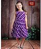Bhartiya Paridhan Sleeveless Ethnic Dress With Floral Foil Print - Purple