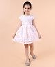 PINK MERMAID Cotton Knit Cap Sleeves Dots Glitter Printed Bow Detailed Dress - Pink