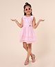 PINK MERMAID Cotton Knit Sleeveless Floral Embroidered Butterfly Applique Detailed Dress - Pink
