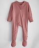 Cocoon Care Bamboo Knit Ribbed Footed Sleepsuit - Pink