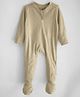 Cocoon Care Bamboo Knit Ribbed Footed Sleepsuit - Brown