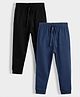 Orange Sugar 100% Cotton Knit Pack Of 2 Solid Pajamas - Black & Royal Blue