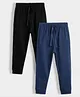 Orange Sugar 100% Cotton Knit Pack Of 2 Solid Pajamas - Black & Royal Blue